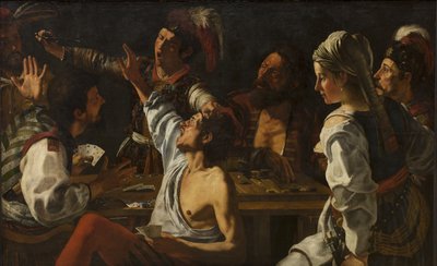 Kort- och backgammonspelare. Slåss om korten av Theodoor Rombouts