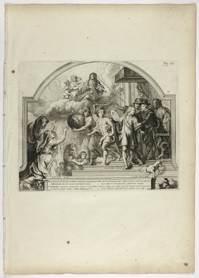 Philip IV utser prins Ferdinand till guvernör i Nederländerna, skylt 25 från Casperius Gevartius, Pompa Introitus Honori Serenissimi Principis Ferdinandi (den mest fridfulla och hedervärde kardinal-Infante Ferdinands triumferande inträde) av Theodoor van Thulden