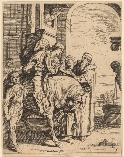 Den förlorade sonen tar farväl av sin far av Theodoor van Thulden after Sir Peter Paul Rubens