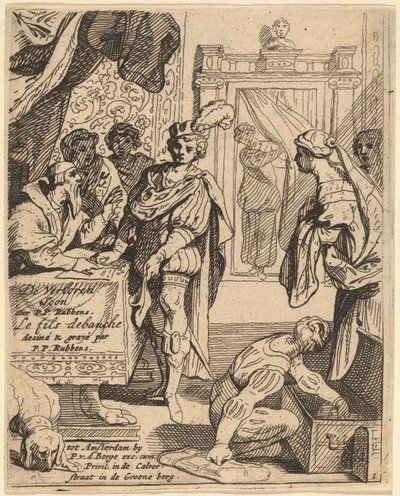 Den förlorade sonen tar emot sitt arv av Theodoor van Thulden after Sir Peter Paul Rubens