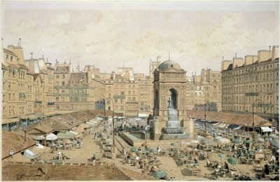 The Marche aux Innocents (penna och bläck och wc på papper) av Theodor Josef Hubert Hoffbauer