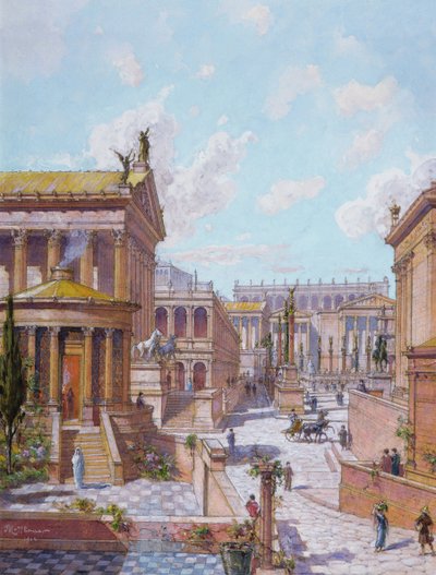 Antikens romerska forum, 1914 av Theodor Josef Hubert Hoffbauer