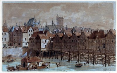 Utsikt över Meuniers-bron av Theodor Josef Hubert Hoffbauer