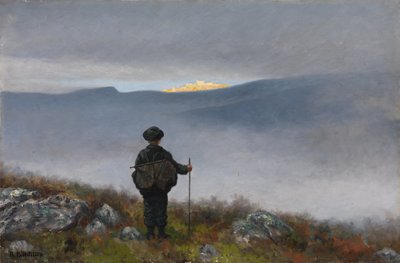Långt, långt borta skimrade Soria Moria-palatset som guld av Theodor Kittelsen