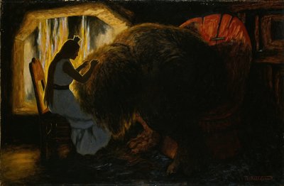 Prinsessan plockar löss från trollet av Theodor Kittelsen