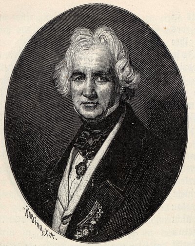 Porträtt av skulptören Christian Daniel Rauch 1777-1857. av Theodor Knesing