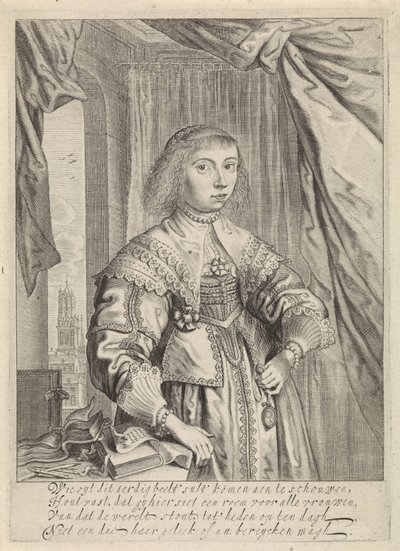 Porträtt av Anna Maria van Schurman av Theodor Matham