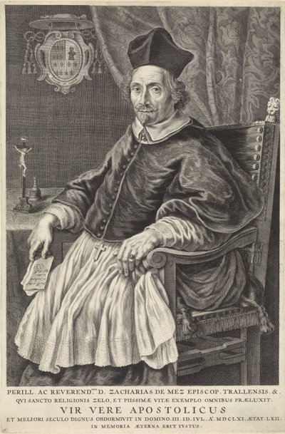 Porträtt av Zacharias de Mez, biskop av Tralles av Theodor Matham