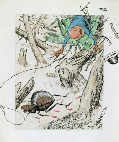 Loppjakt i urskogen av Theodor Kittelsen