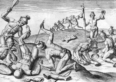 Cruauts av Potanos-indianer av Theodor de Bry