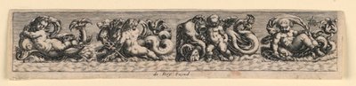 Dekorativ panel: Sea Monsters av Theodor de Bry