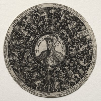 Design för ett fat med medaljonger av Theodor de Bry