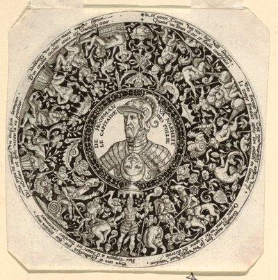 Design för en graverad Tazza med ett porträtt av hertigen av Alba som befälhavare över dårskapen av Theodor de Bry