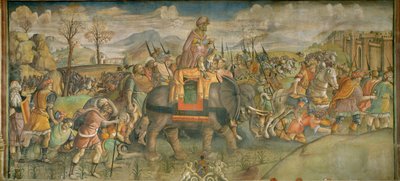 Hannibal i Italien Freskomålning ... (freskomålning) av Theodor de Bry