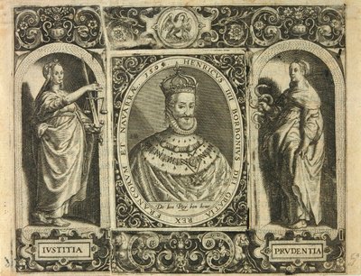 Henricus IIII Borbonius Dei Gratia Rex Francorum et Navarrae 1595 / Bry, Jean Théodore de av Theodor de Bry