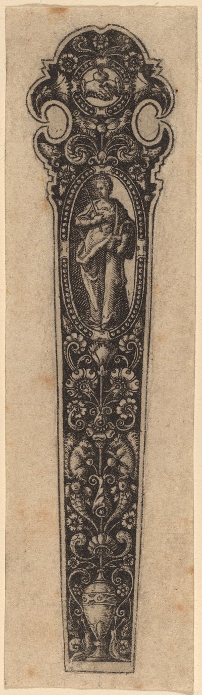 Prydnad för knivhandtag av Theodor de Bry