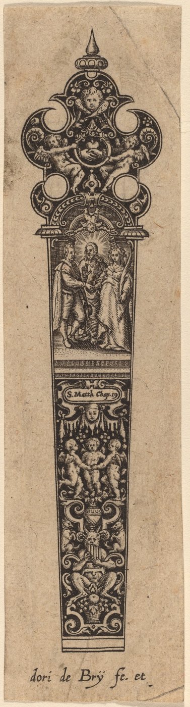 Prydnad för knivhandtag av Theodor de Bry