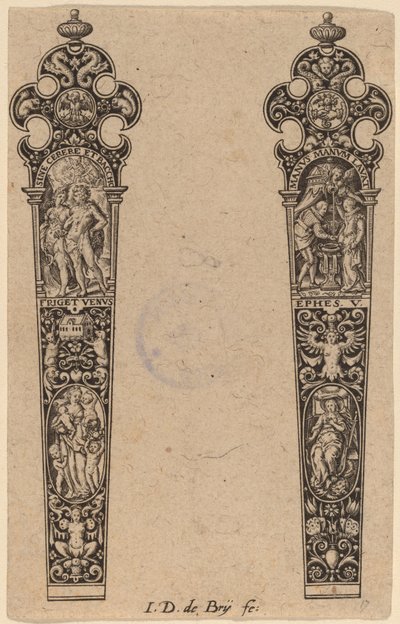 Prydnad för knivhandtag av Theodor de Bry