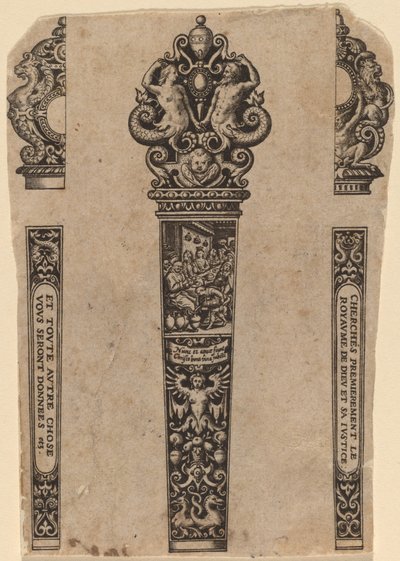 Prydnad för knivhandtag av Theodor de Bry