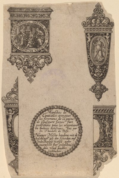 Prydnad för knivhandtag av Theodor de Bry
