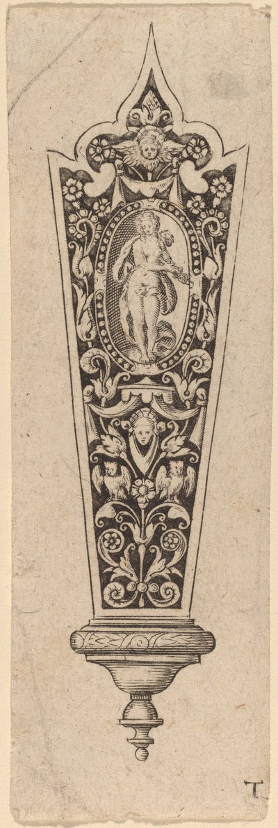 Prydnad för knivhandtag av Theodor de Bry