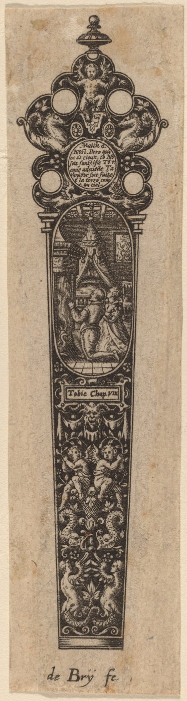 Prydnad för knivhandtag av Theodor de Bry