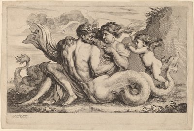 Siren och Triton av Theodor van Kessel after Sir Peter Paul Rubens