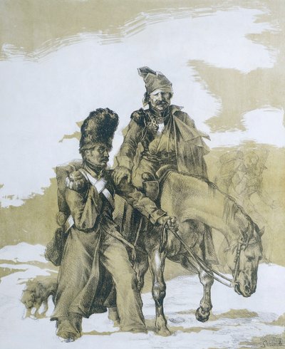 Reträtt från Moskva av Theodore (after) Gericault