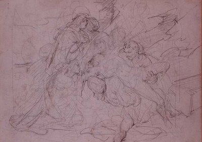 Nedstigning från korset (ritning) av Theodore (attr. to) Gericault