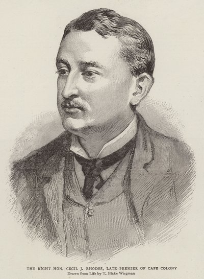 Den rätta ärade Cecil J Rhodes, sena premiärministern för Kapkolonin av Theodore Blake Wirgman