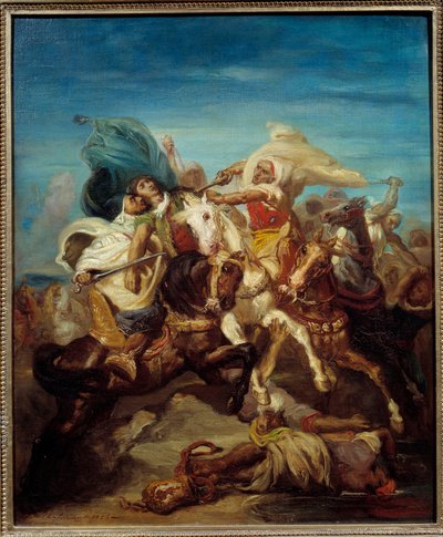 Slaget om arabiska ryttare Målning av Theodore Chasseriau (1819-1856) 1856 Sön. 0,65x0,54 m av Théodore Chassériau