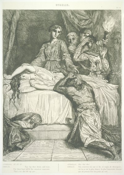 Plansch 14 (Akt V, scen II), ur Othello: Femton etsningar av Théodore Chassériau