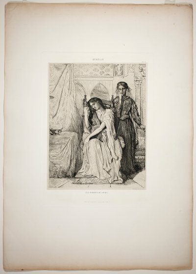 The Willow Song, planka nio ur Othello av Théodore Chassériau