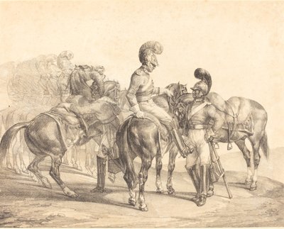 Ett parti av livgardet av Theodore Gericault