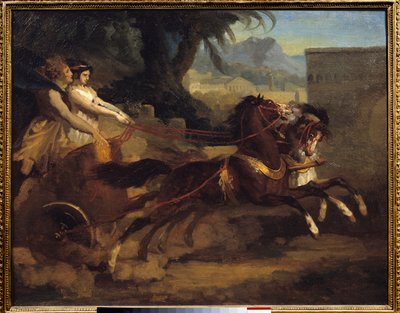 Ancient tank race Målning av Theodore Gericault (1791-1824) 1808 dim.0,63x0,79 m Rouen, Musee des Beaux Arts av Theodore Gericault