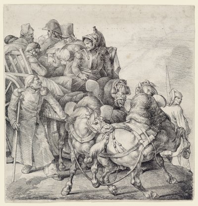 Vagn full av sårade soldater (A Wagon Full of Wounded Soldiers) av Theodore Gericault