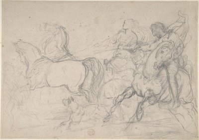 Vagnförare och ryttare av Theodore Gericault
