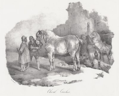 Cheval Cauchois (en inhemsk hästras från Caux i Normandie) av Theodore Gericault