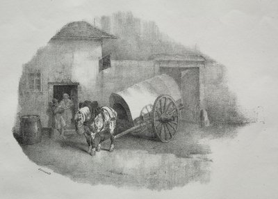 Vagnhäst drog ut ur siltarna. av Theodore Gericault
