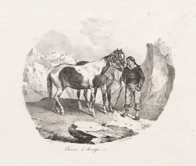 Hästar i Auvergne, 1822. av Theodore Gericault