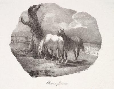 Flamländska hästar av Theodore Gericault