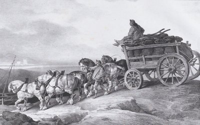 Kolvagn [sic.] Ritad av hästar, 1822. av Theodore Gericault