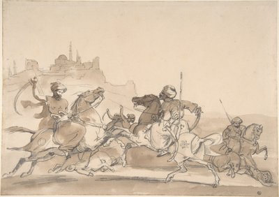 Strid mellan orientaliska ryttare av Theodore Gericault