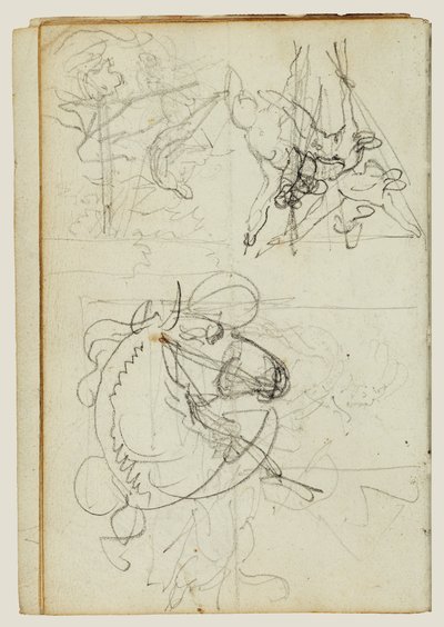 Kompositionsstudier av Theodore Gericault