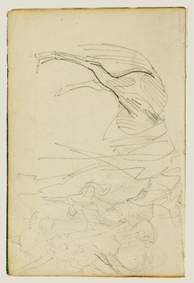 Kompositionsstudie, häststudier av Theodore Gericault