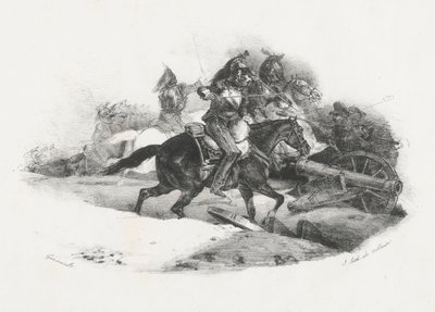 Kyrassiärer stormar en artilleribatteri (Cuirassiers Charging An Artillery Battery) av Theodore Gericault