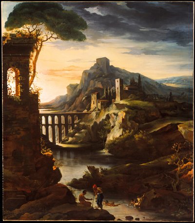 Kväll: Landskap med en akvedukt av Theodore Gericault