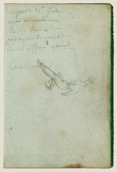 Figurstudier och inskriptioner av Theodore Gericault