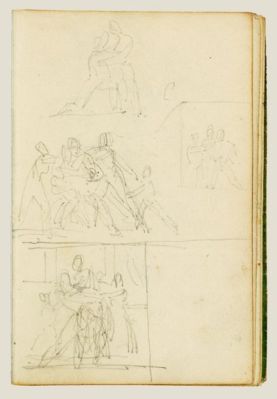 Fyra kompositionsstudier för en grupp figurer av Theodore Gericault