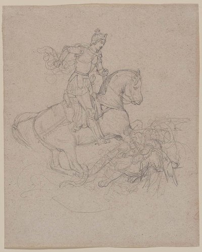 Géricault - Sankt Göran och draken, 1816-17 av Theodore Gericault